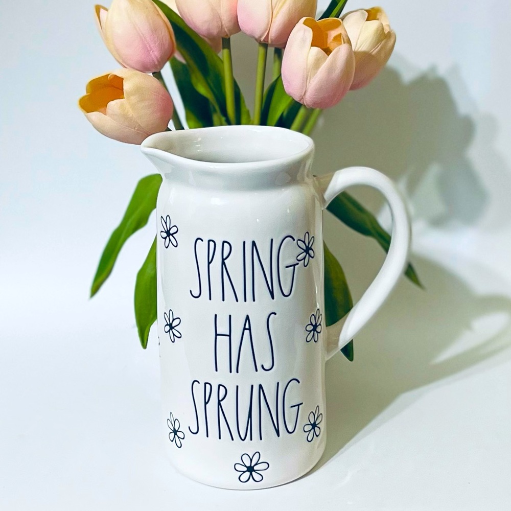 Rae Dunn “Spring Has Sprung” Floral Pitcher